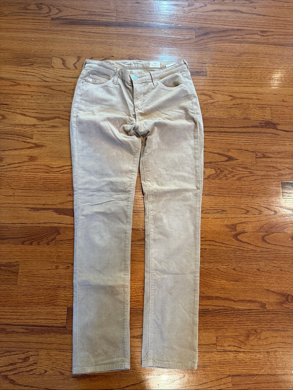 Ag Adriano Goldschmied Slim Corduroy Jeans in Beige